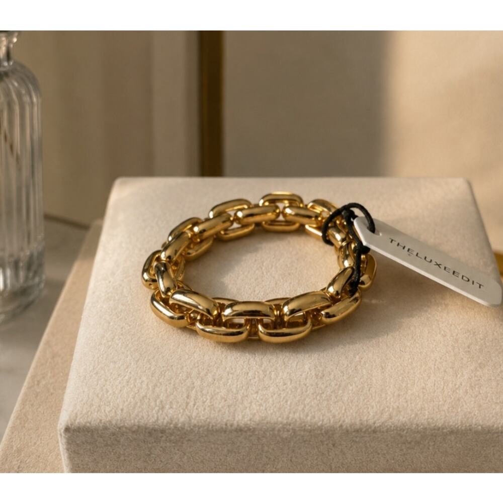 Nordstrom Open Edit Gold Link Stretch Bracelet NWT